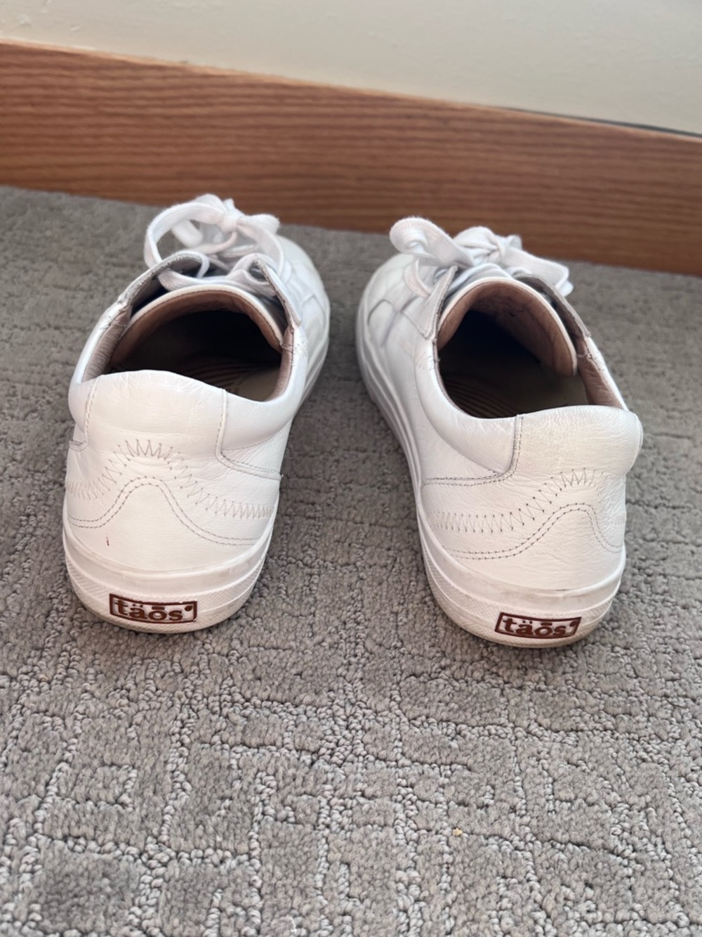 Taos Footwear All-White Leather Sneakers - Picture 7 of 9